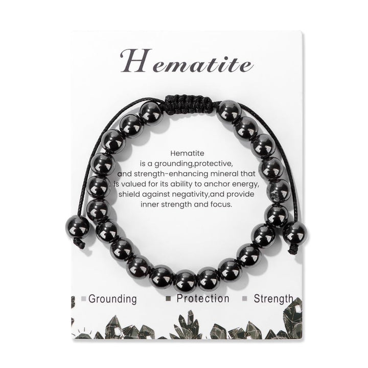 Bracelet ajustable fait main en pierre naturelle Olivenorma de 8 mm