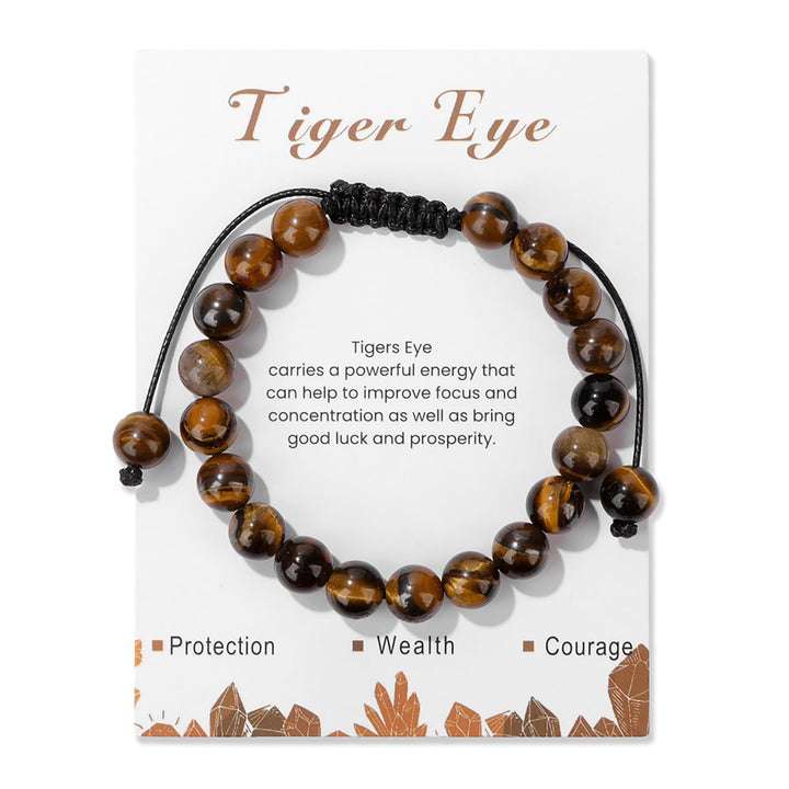 Bracelet ajustable fait main en pierre naturelle Olivenorma de 8 mm