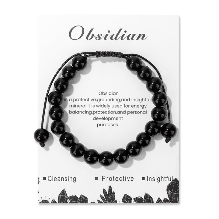 Bracelet ajustable fait main en pierre naturelle Olivenorma de 8 mm