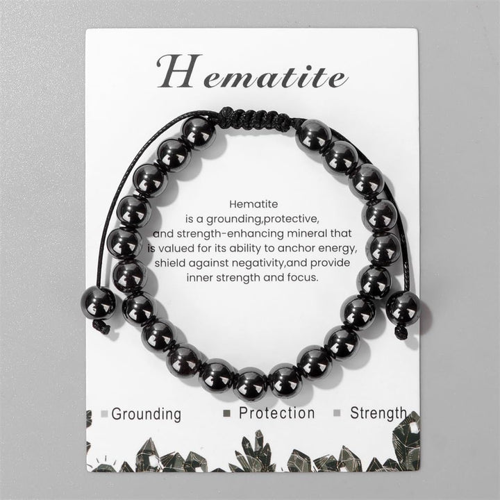 Bracelet ajustable fait main en pierre naturelle Olivenorma de 8 mm