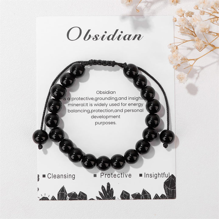 Bracelet ajustable fait main en pierre naturelle Olivenorma de 8 mm