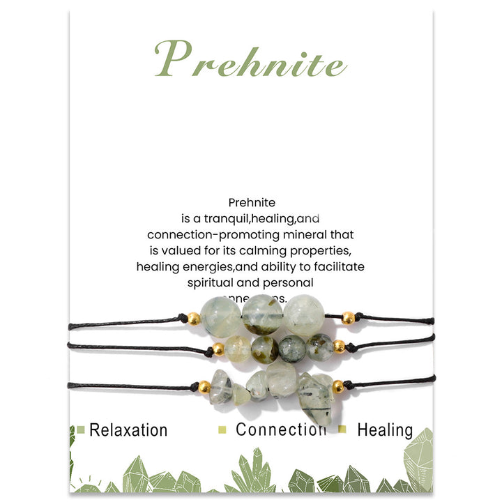 Ensemble de bracelets en perles de gravier en pierre naturelle Olivenorma