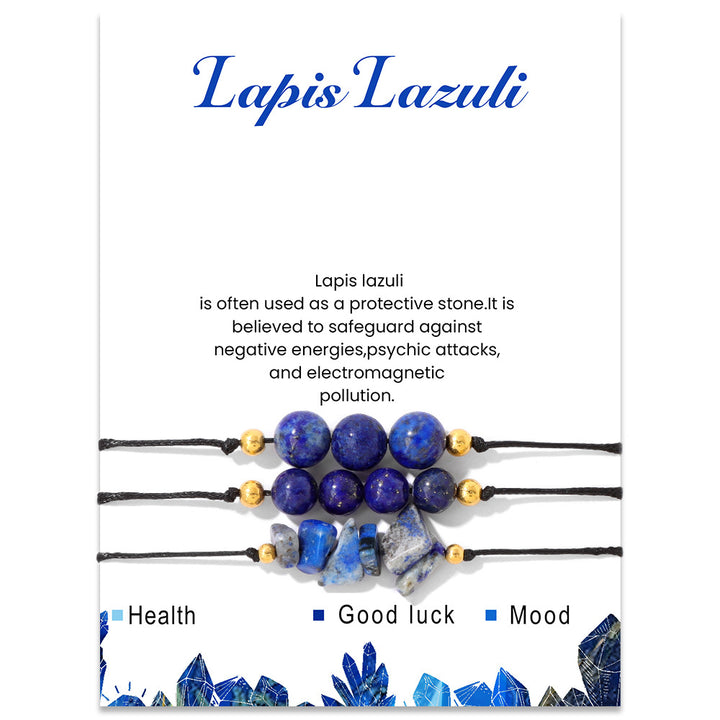 Ensemble de bracelets en perles de gravier en pierre naturelle Olivenorma
