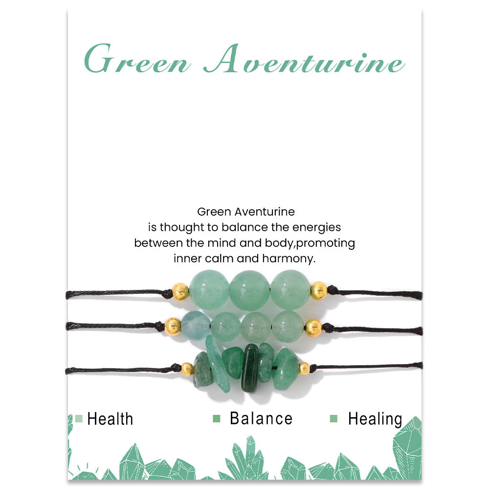 Ensemble de bracelets en perles de gravier en pierre naturelle Olivenorma