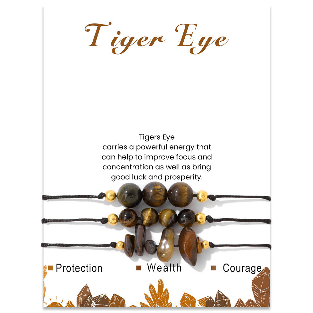 Ensemble de bracelets en perles de gravier en pierre naturelle Olivenorma