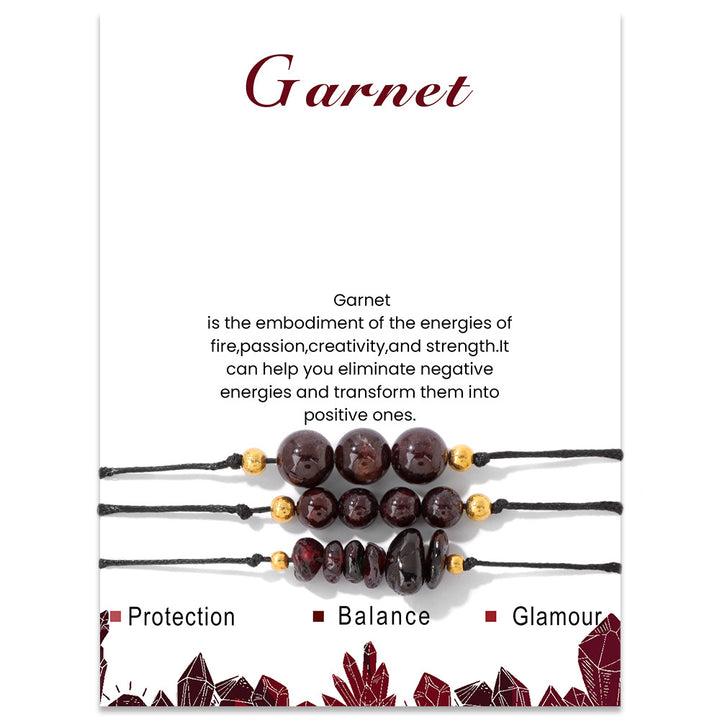 Ensemble de bracelets en perles de gravier en pierre naturelle Olivenorma
