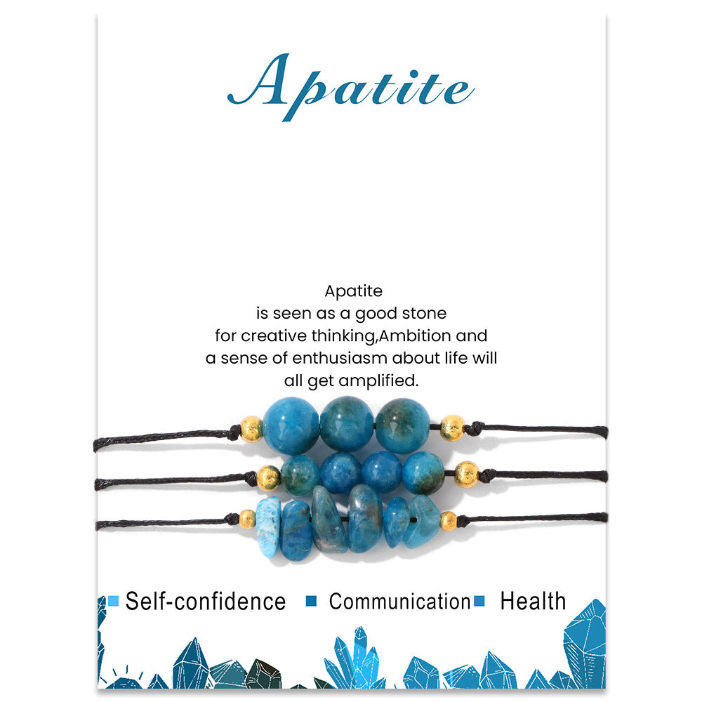 Ensemble de bracelets en perles de gravier en pierre naturelle Olivenorma