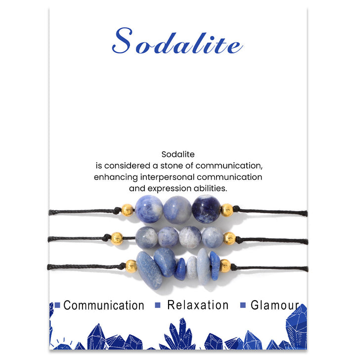Ensemble de bracelets en perles de gravier en pierre naturelle Olivenorma