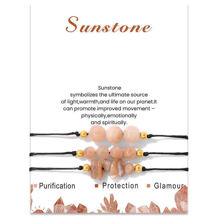 Ensemble de bracelets en perles de gravier en pierre naturelle Olivenorma