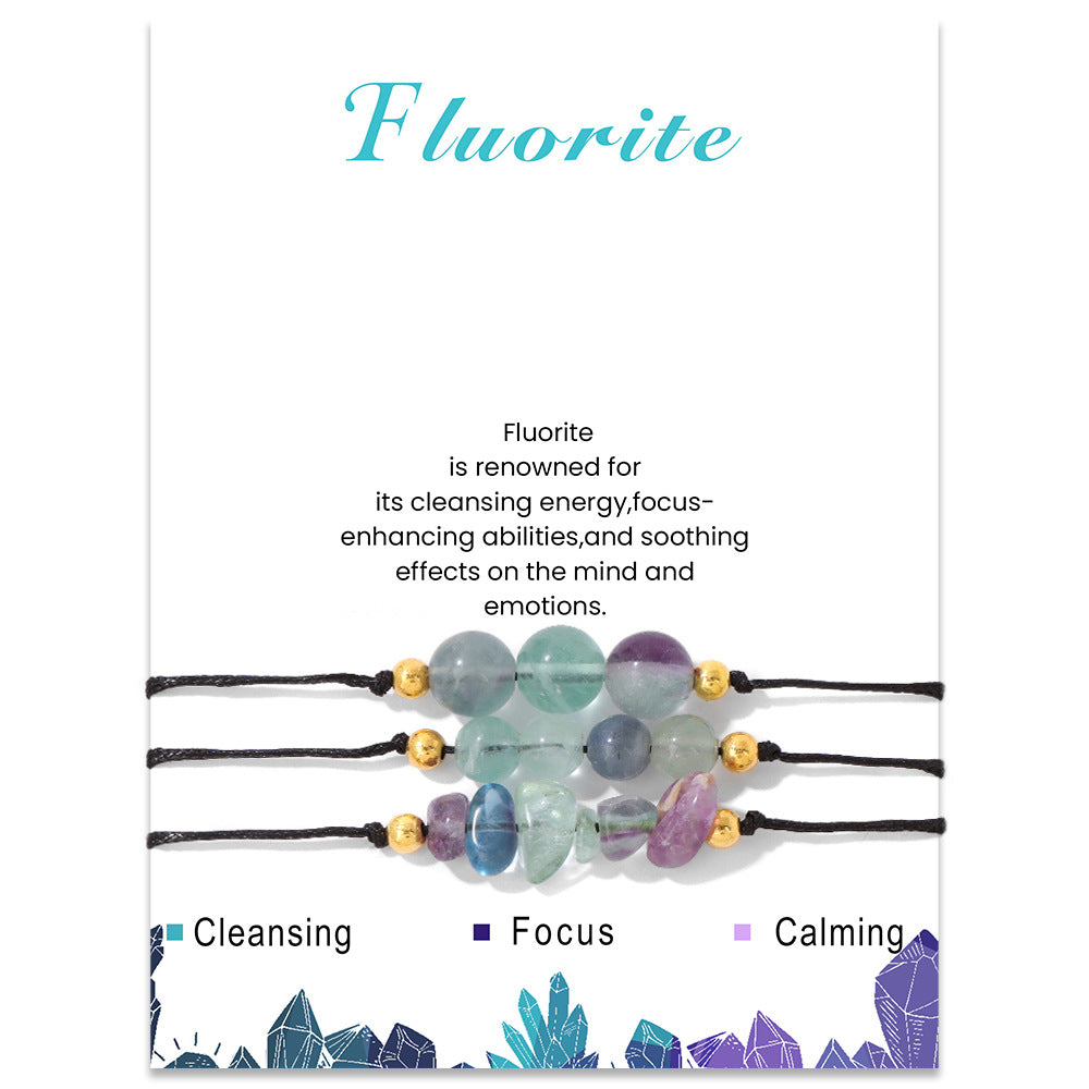 Ensemble de bracelets en perles de gravier en pierre naturelle Olivenorma