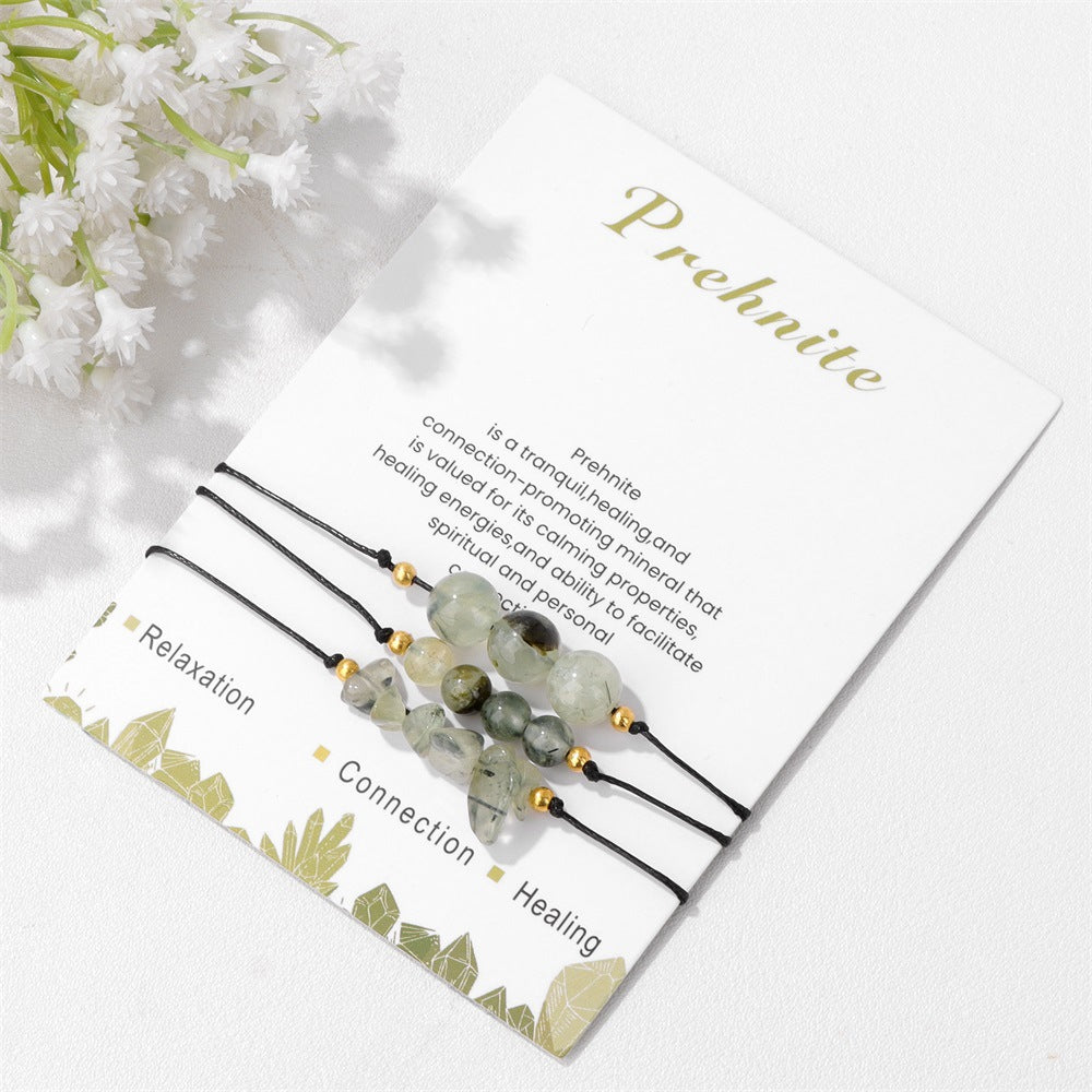 Ensemble de bracelets en perles de gravier en pierre naturelle Olivenorma