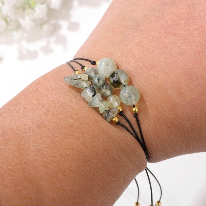 Ensemble de bracelets en perles de gravier en pierre naturelle Olivenorma
