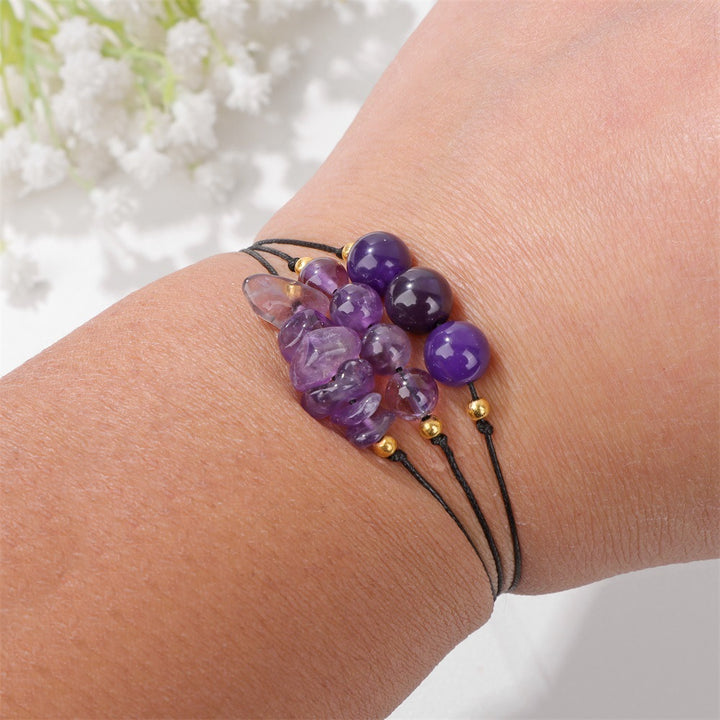 Ensemble de bracelets en perles de gravier en pierre naturelle Olivenorma