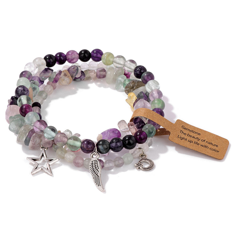 Ensemble de bracelets pendentifs lune et étoile style bohème Olivenorma