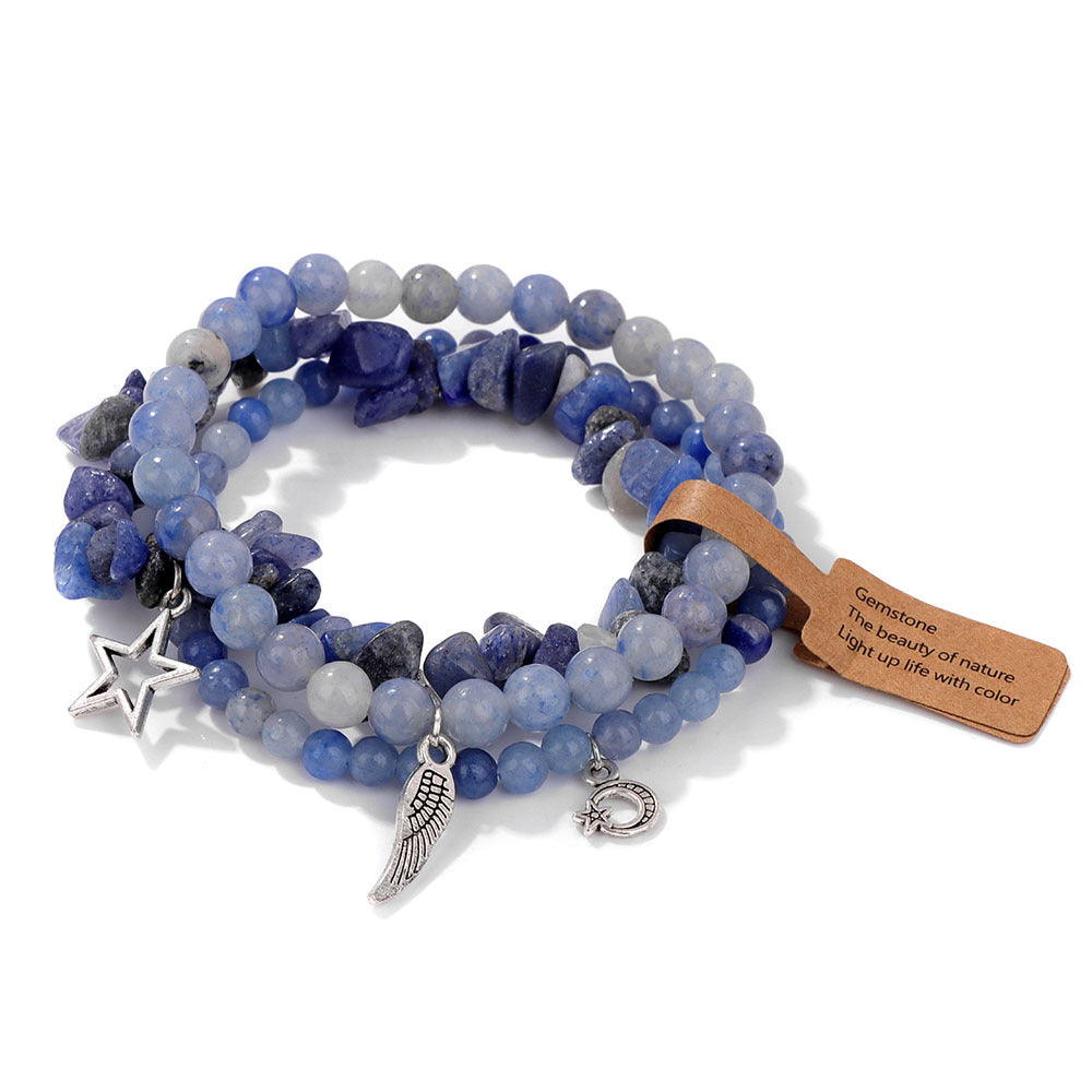 Ensemble de bracelets pendentifs lune et étoile style bohème Olivenorma