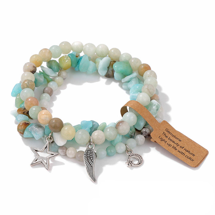 Ensemble de bracelets pendentifs lune et étoile style bohème Olivenorma