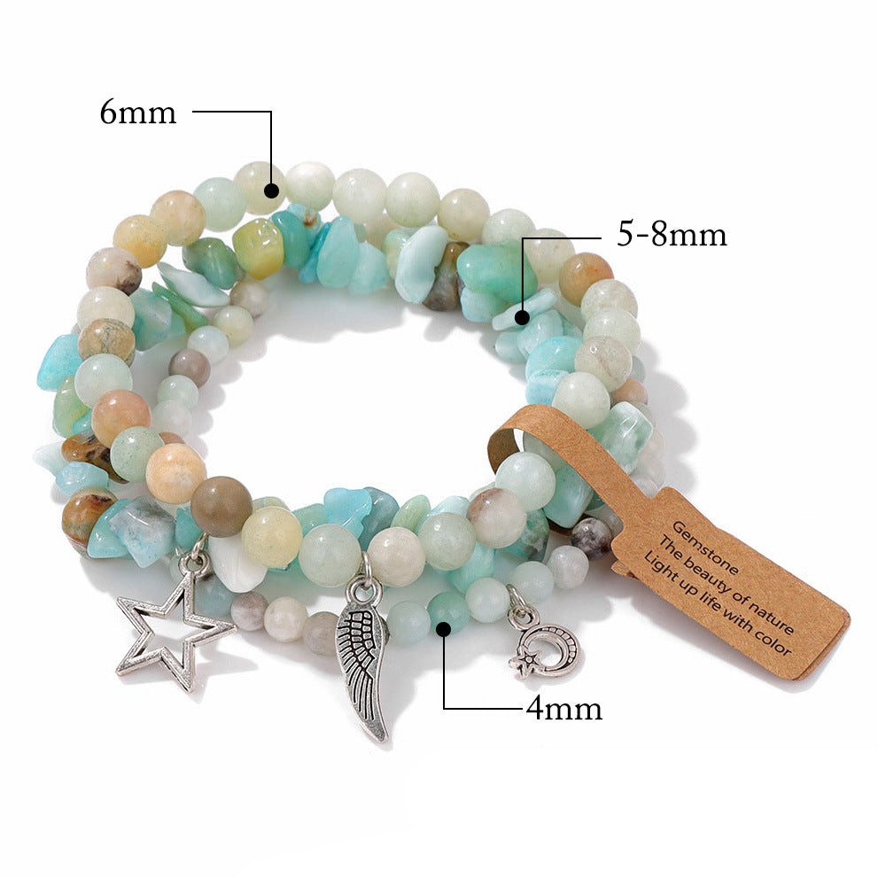 Ensemble de bracelets pendentifs lune et étoile style bohème Olivenorma