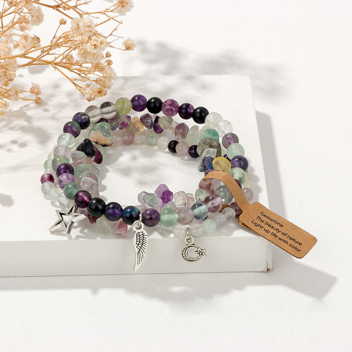 Ensemble de bracelets pendentifs lune et étoile style bohème Olivenorma