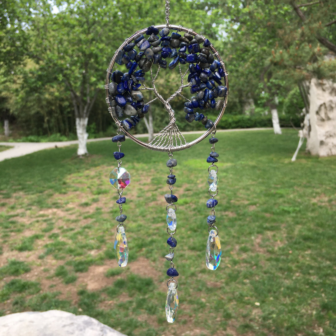 Carillon éolien en cristal naturel avec arbre de vie Olivenorma 