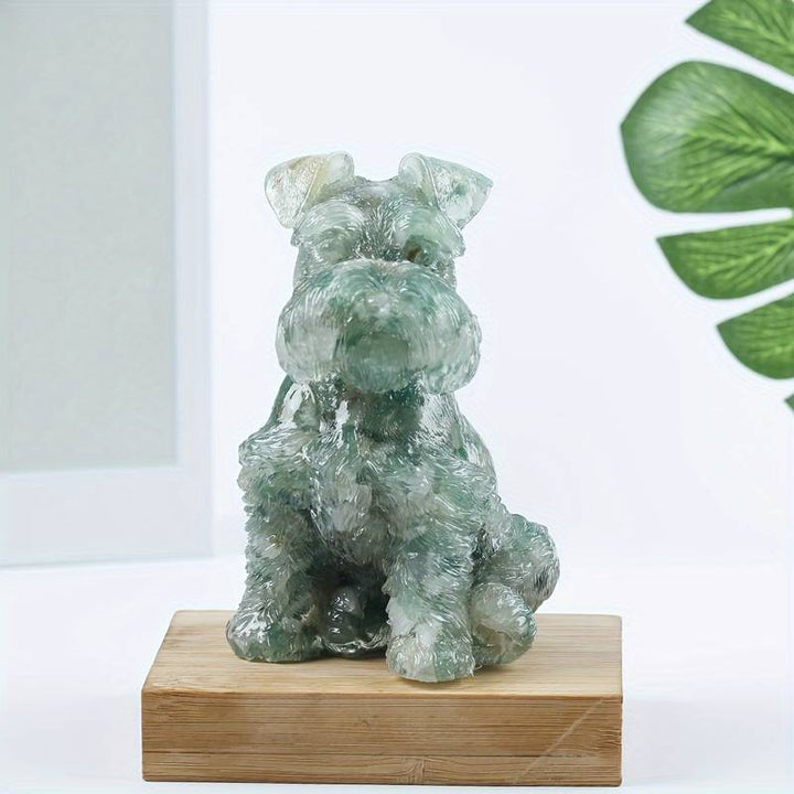 Ornement en résine cristalline pour chien Schnauzer Olivenorma Décoration en pierres précieuses