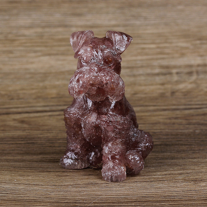 Ornement en résine cristalline pour chien Schnauzer Olivenorma Décoration en pierres précieuses