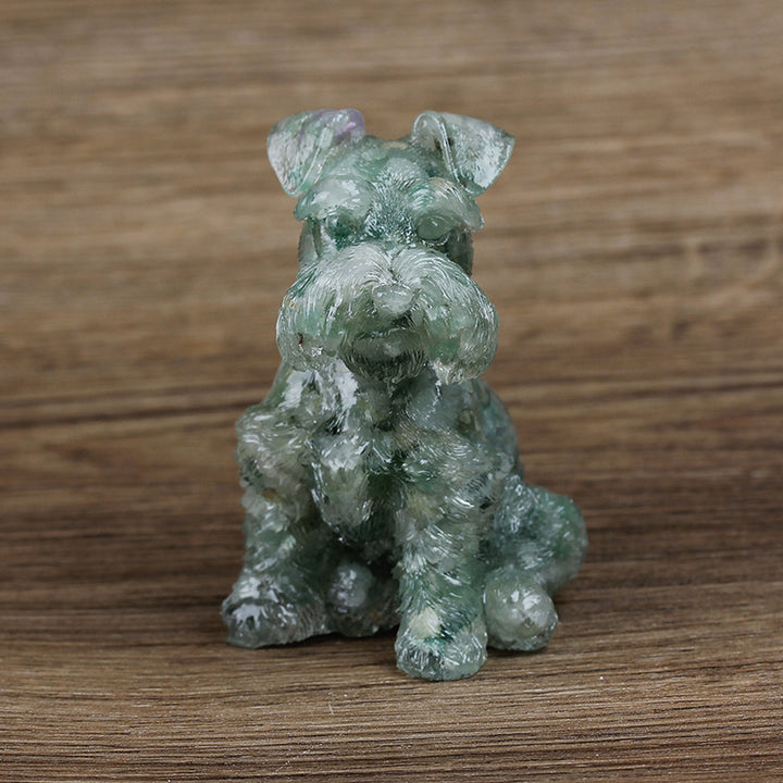 Ornement en résine cristalline pour chien Schnauzer Olivenorma Décoration en pierres précieuses