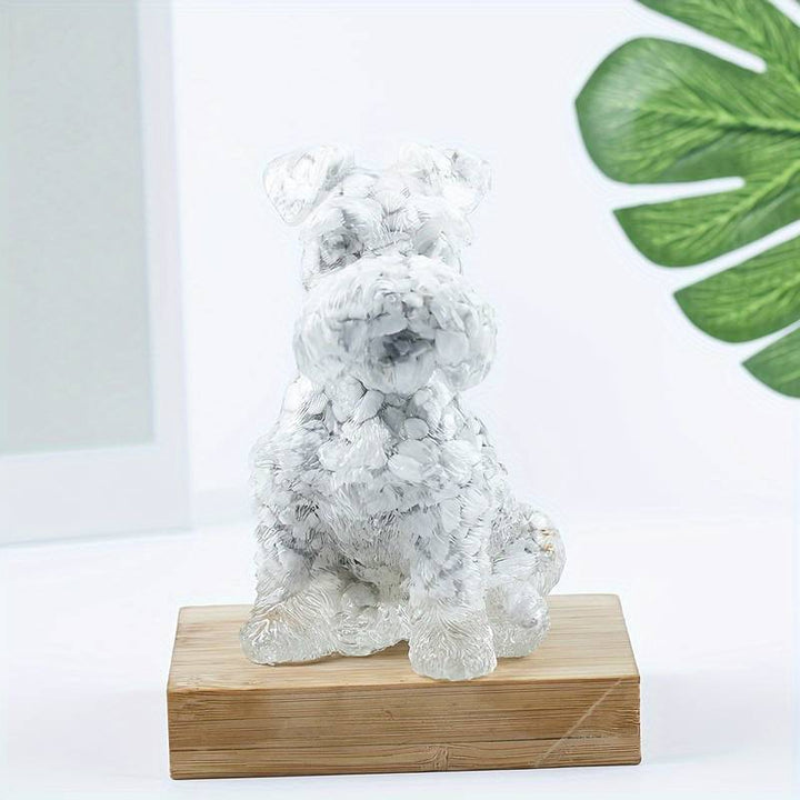 Ornement en résine cristalline pour chien Schnauzer Olivenorma Décoration en pierres précieuses