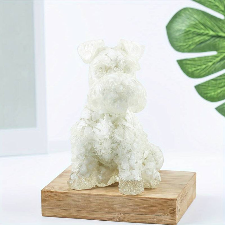 Ornement en résine cristalline pour chien Schnauzer Olivenorma Décoration en pierres précieuses
