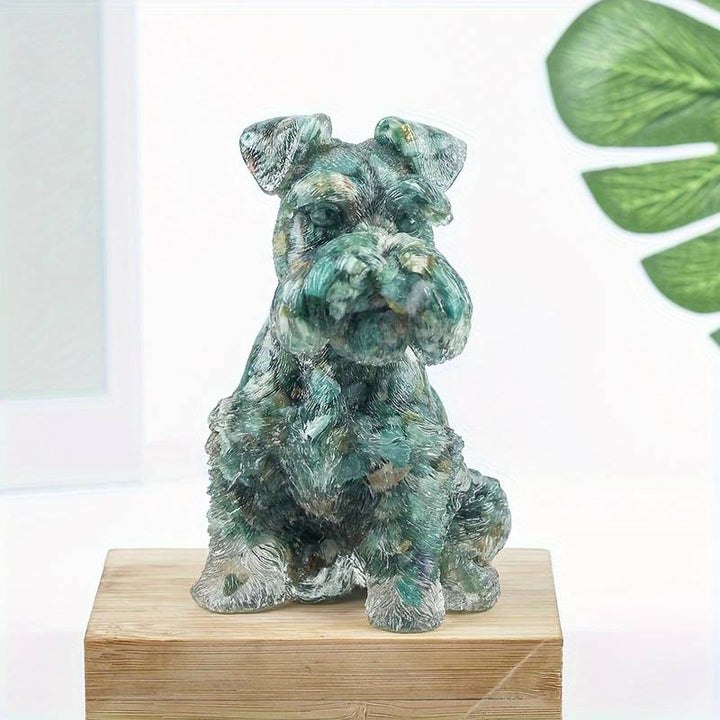 Ornement en résine cristalline pour chien Schnauzer Olivenorma Décoration en pierres précieuses