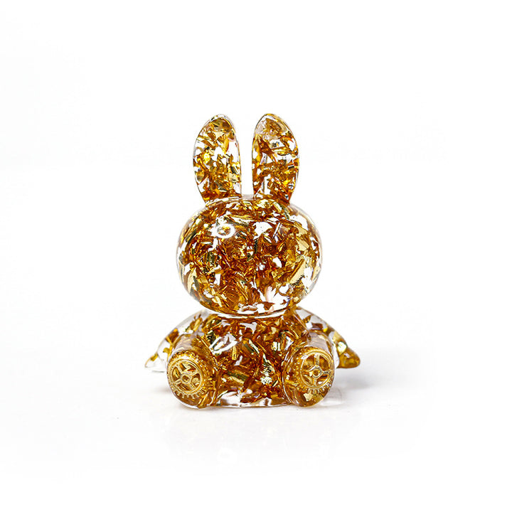 Ornement de bureau en forme de lapin en colle de cristal Olivenorma Décoration en pierres précieuses
