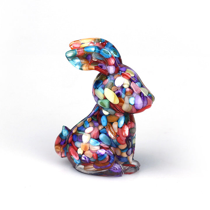 Décoration de table en pierre précieuse en cristal résine époxy de lapin Olivenorma 