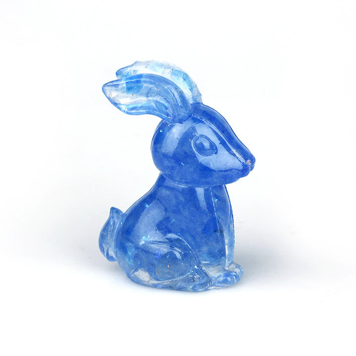 Décoration de table en pierre précieuse en cristal résine époxy de lapin Olivenorma 