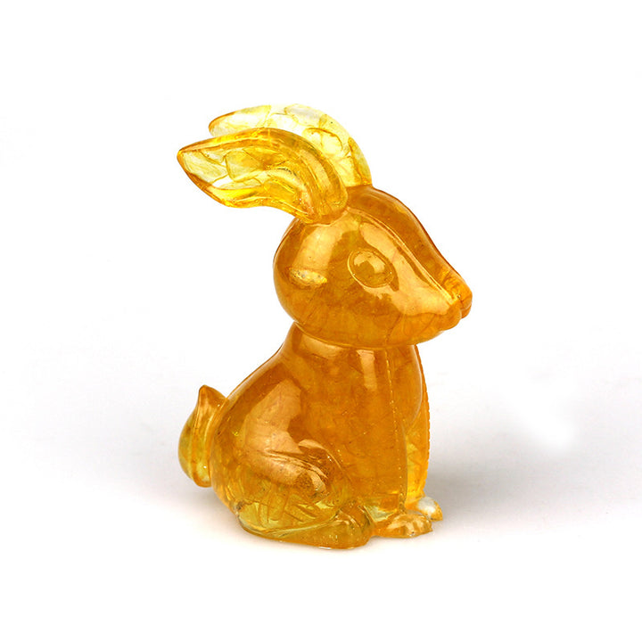 Décoration de table en pierre précieuse en cristal résine époxy de lapin Olivenorma 