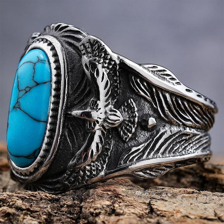 Bague vintage aigle turquoise Olivenorma