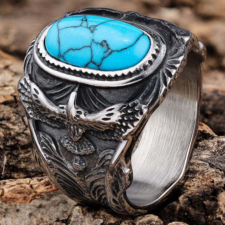Bague vintage aigle turquoise Olivenorma