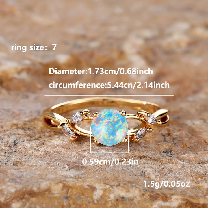 Bague délicate en zircon marquise plaquée opale Olivenorma « Purify Energy »