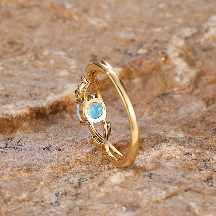 Bague délicate en zircon marquise plaquée opale Olivenorma « Purify Energy »
