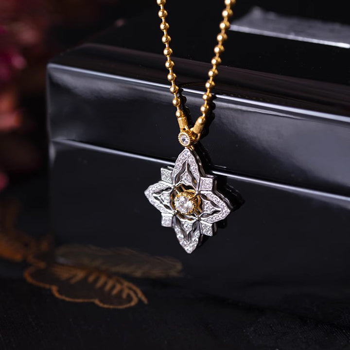 Collier de perles en maille de dentelle de diamant simulé de style italien Olivenorma