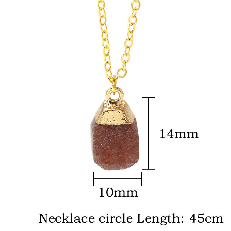 Collier en pierre brute à coupe carrée de style doux Olivenorma 