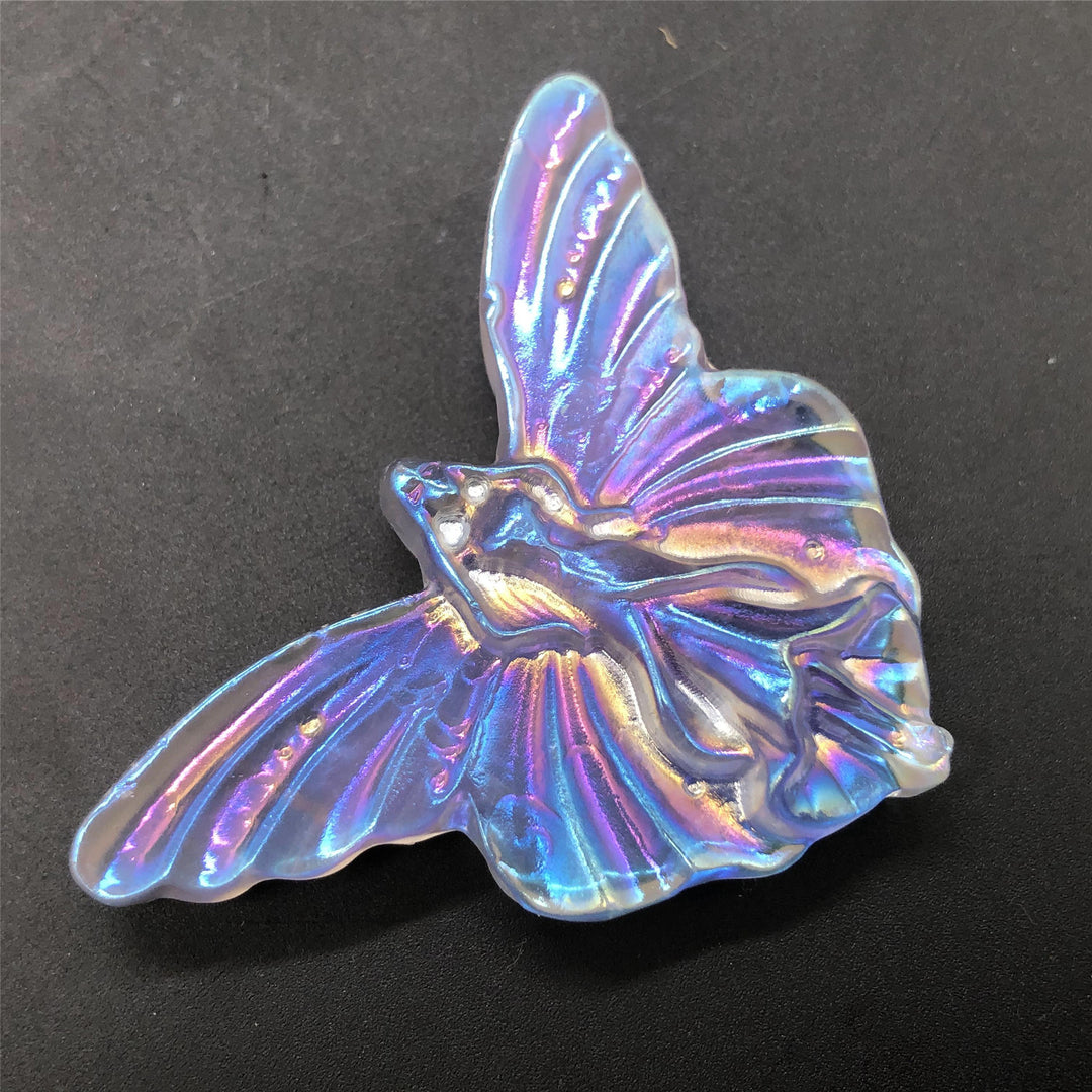 Décoration en pierres précieuses sculptées en forme de papillon féerique électrolytique Olivenorma