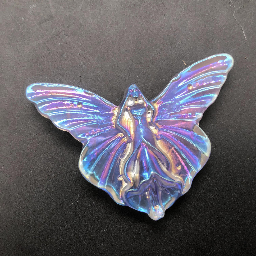 Décoration en pierres précieuses sculptées en forme de papillon féerique électrolytique Olivenorma