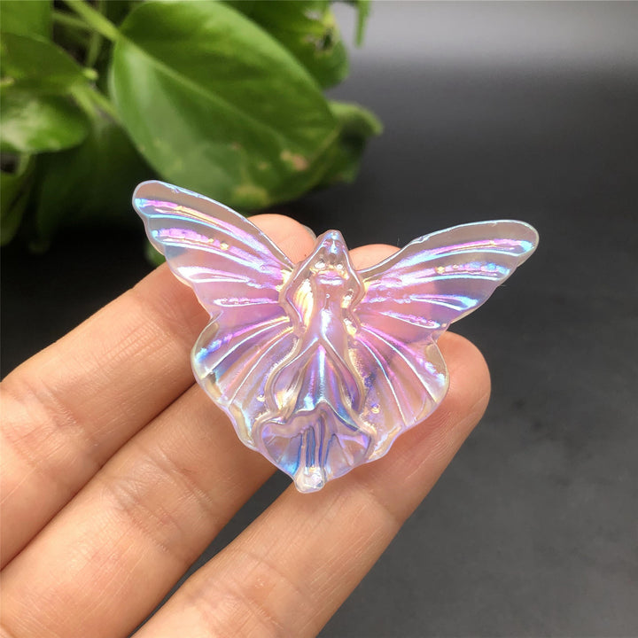 Décoration en pierres précieuses sculptées en forme de papillon féerique électrolytique Olivenorma