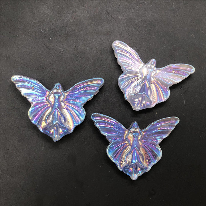 Décoration en pierres précieuses sculptées en forme de papillon féerique électrolytique Olivenorma