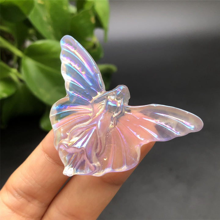 Décoration en pierres précieuses sculptées en forme de papillon féerique électrolytique Olivenorma