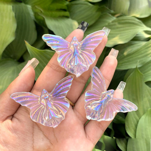Décoration en pierres précieuses sculptées en forme de papillon féerique électrolytique Olivenorma