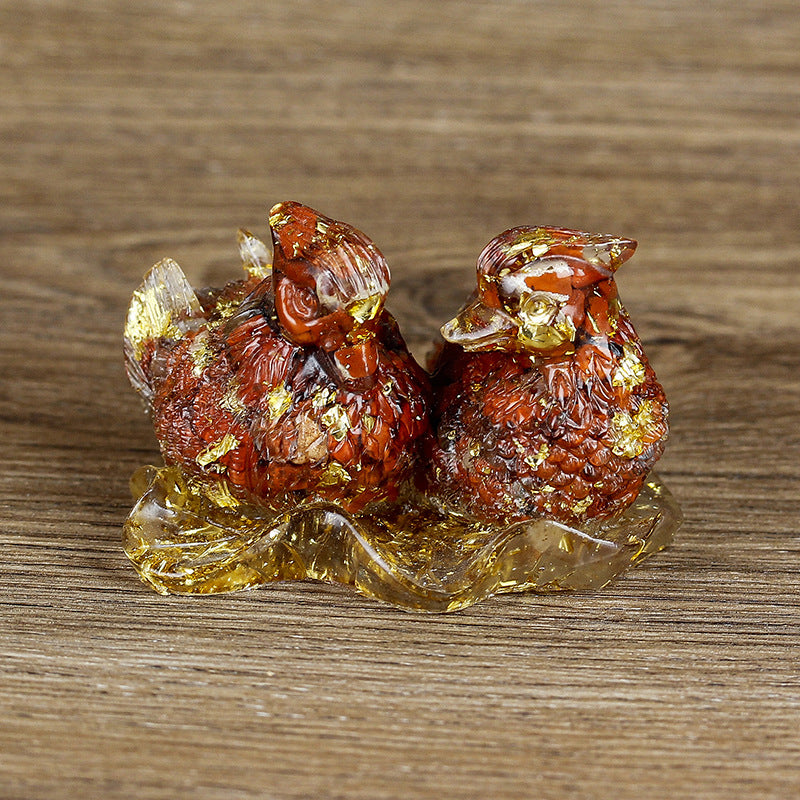 Ornements de colle en cristal mignon de canard mandarine Olivenorma Décoration en pierres précieuses
