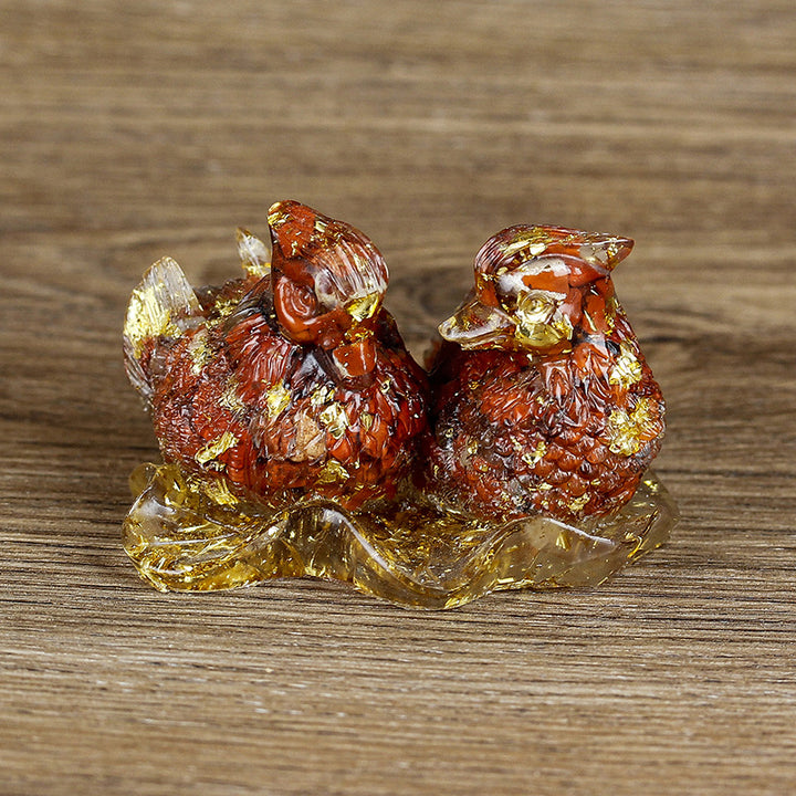Ornements de colle en cristal mignon de canard mandarine Olivenorma Décoration en pierres précieuses