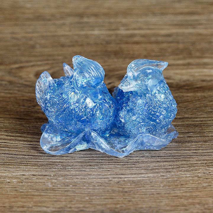 Ornements de colle en cristal mignon de canard mandarine Olivenorma Décoration en pierres précieuses