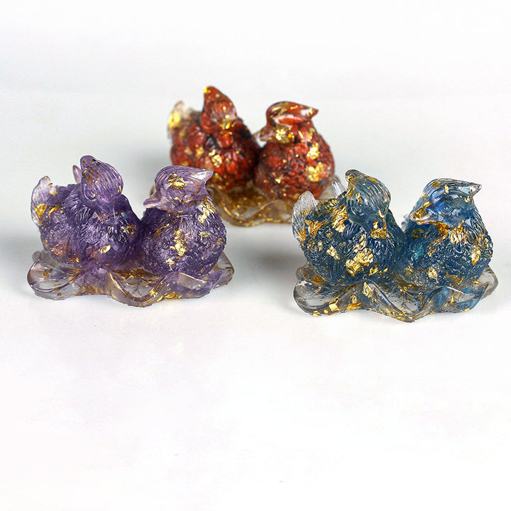 Ornements de colle en cristal mignon de canard mandarine Olivenorma Décoration en pierres précieuses