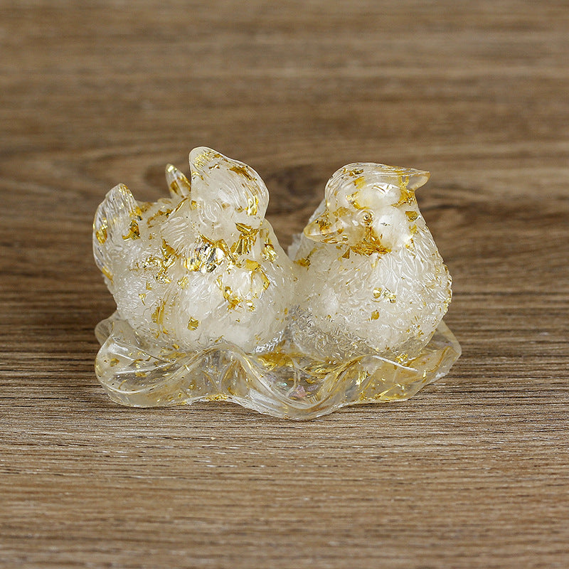 Ornements de colle en cristal mignon de canard mandarine Olivenorma Décoration en pierres précieuses